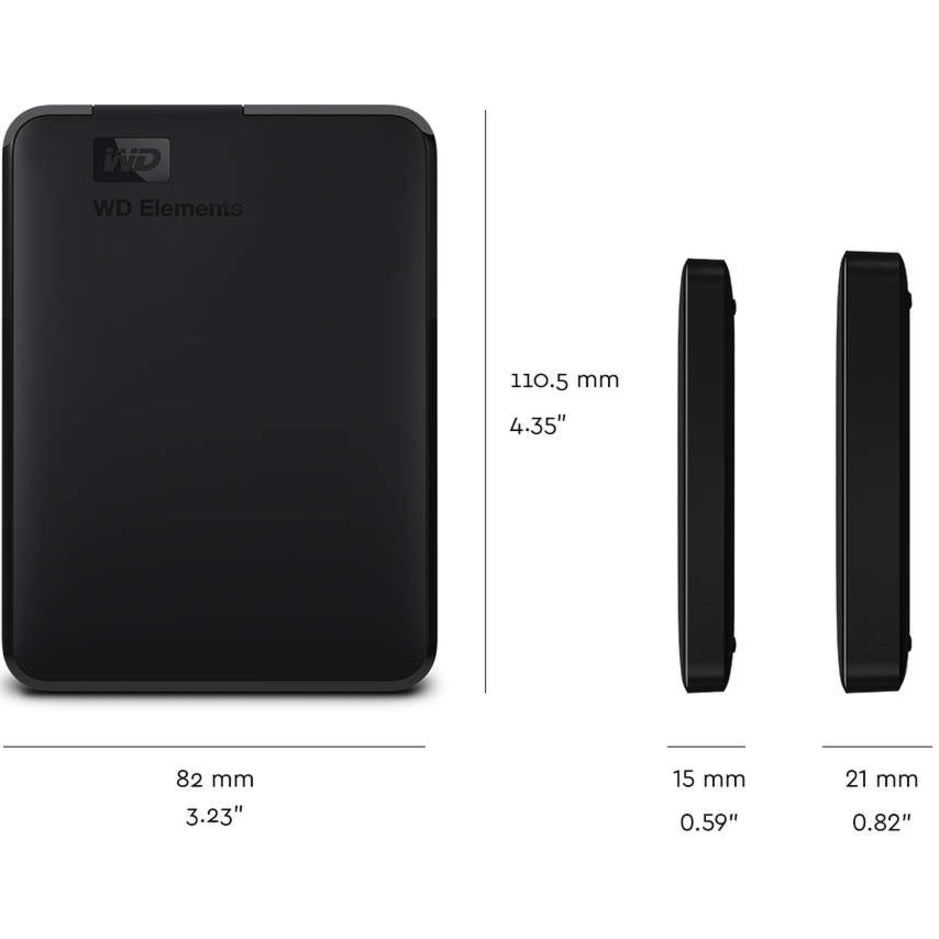 WD Elements USB 2TB 3.0 high-capacity portable hard drive for Windows.