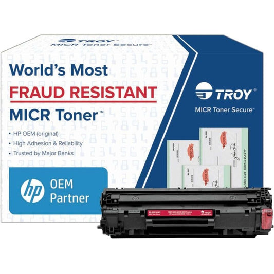 Troy Toner Secure Original MICR Laser Toner Cartridge - Alternative for Troy HP CF283A - Black - 1 Pack