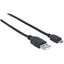 Manhattan Hi-Speed USB 2.0 A Male to Micro-B Male Device Cable 10 ft Black