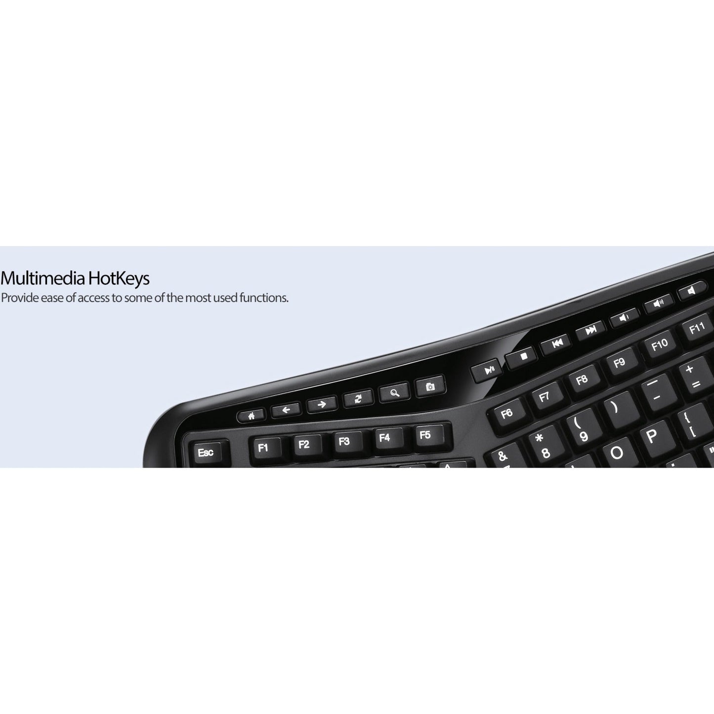 Adesso 2.4 GHz Wireless Ergonomic Trackball Keyboard