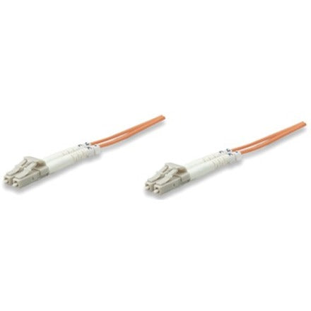 Intellinet Network Solutions Fiber Optic Patch Cable LC/LC OM1 62.5/125 Multimode Duplex Orange 10 ft (3 m)