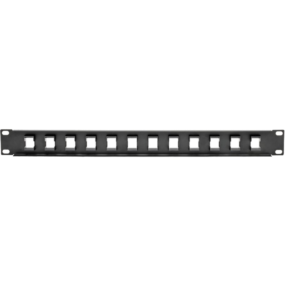 Tripp Lite 12-Port 1U Rack-Mount Unshielded Blank Keystone/Multimedia Patch Panel RJ45 Ethernet USB HDMI Cat5e/6