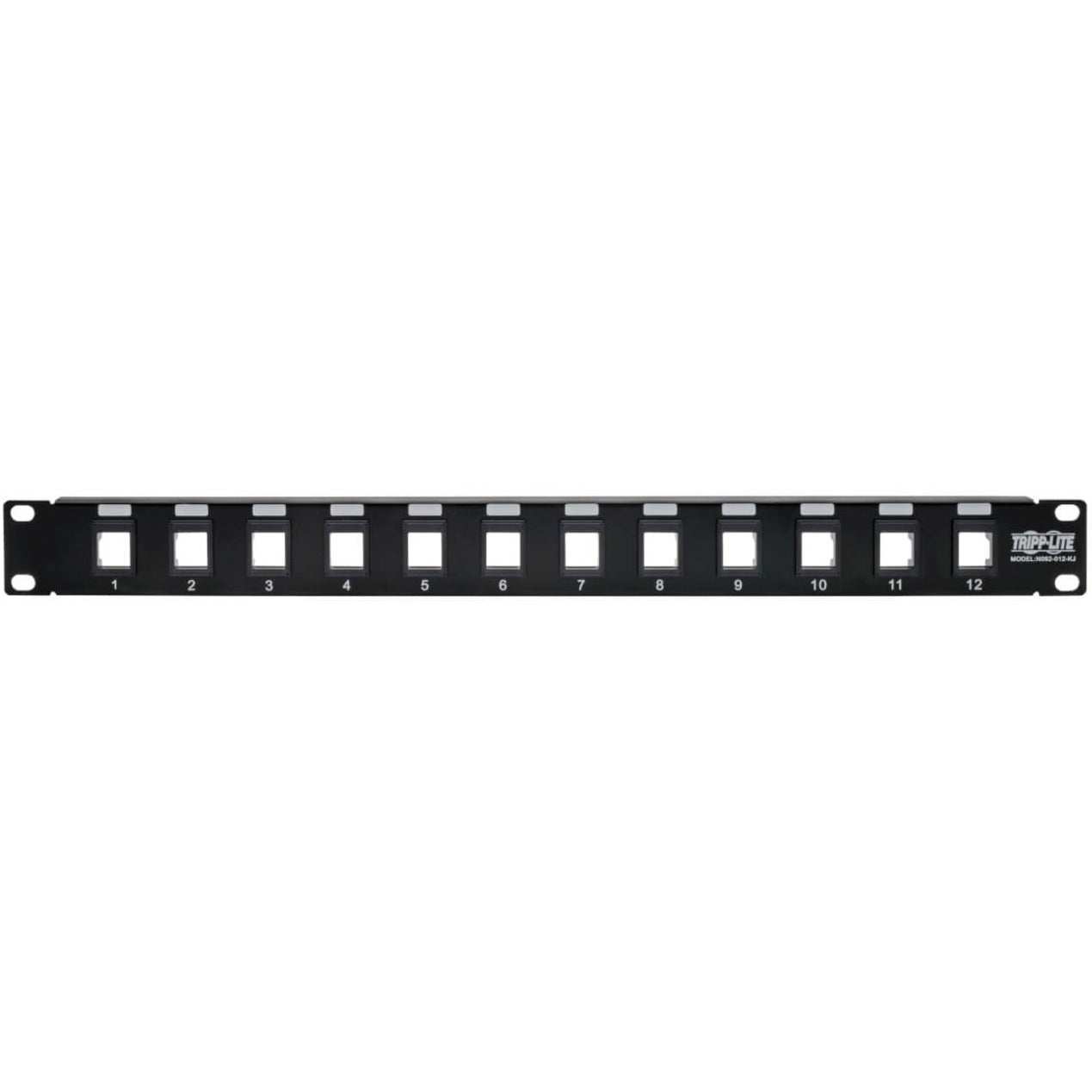 Tripp Lite 12-Port 1U Rack-Mount Unshielded Blank Keystone/Multimedia Patch Panel RJ45 Ethernet USB HDMI Cat5e/6