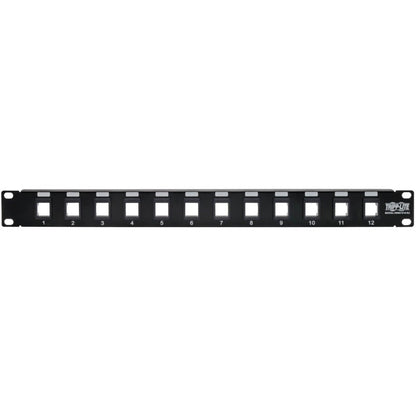 Tripp Lite 12-Port 1U Rack-Mount Unshielded Blank Keystone/Multimedia Patch Panel RJ45 Ethernet USB HDMI Cat5e/6