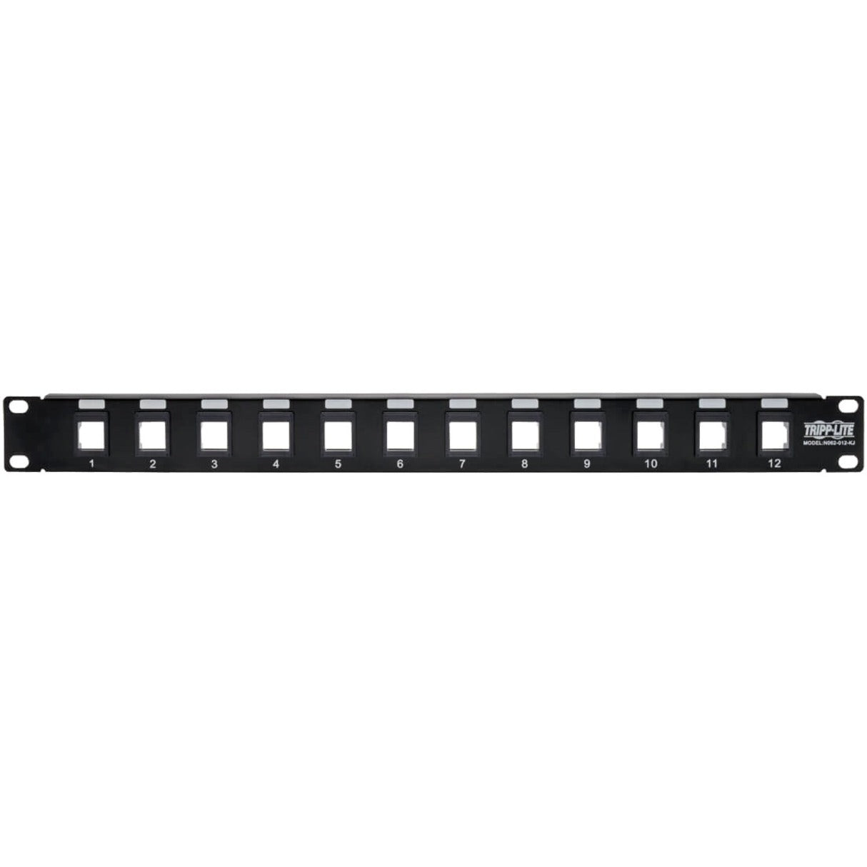 Tripp Lite 12-Port 1U Rack-Mount Unshielded Blank Keystone/Multimedia Patch Panel RJ45 Ethernet USB HDMI Cat5e/6