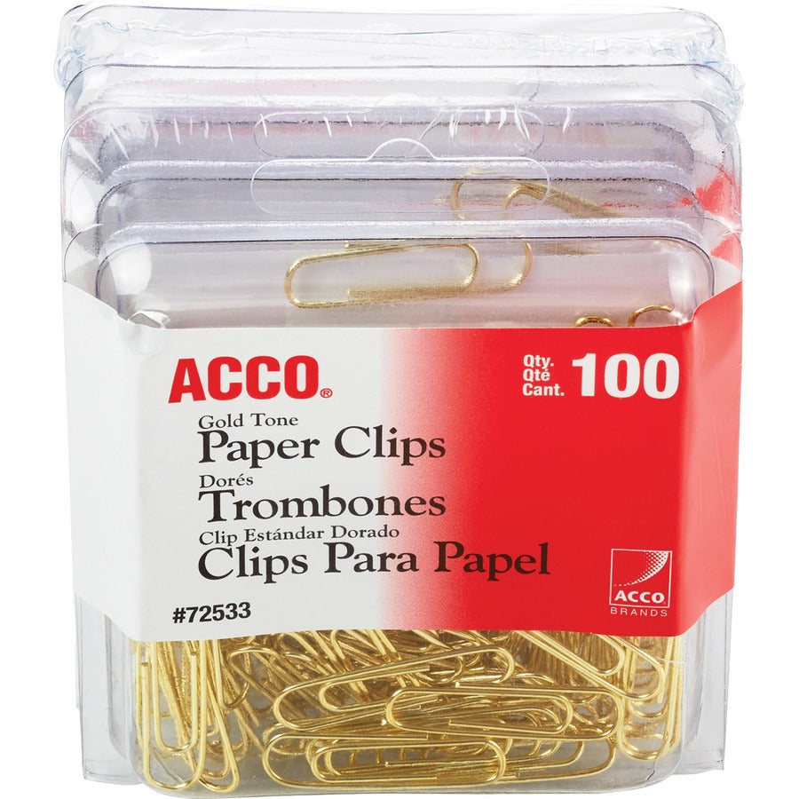 Acco Gold Tone Paper Clips