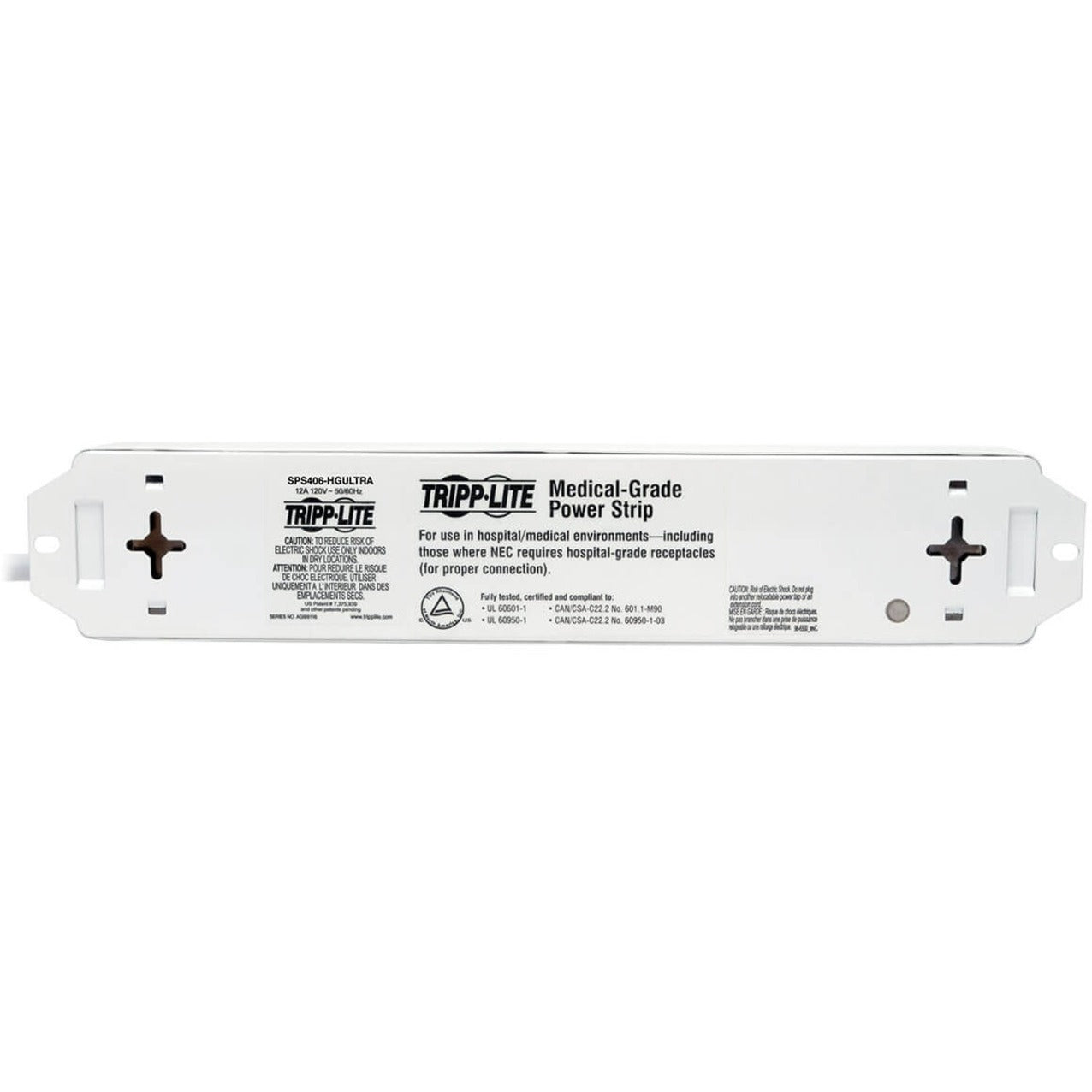 Tripp Lite Safe-IT UL 60601-1 Medical-Grade Surge Protector for Patient-Care Vicinity 4x Hospital-Grade Outlets 6 ft. Cord Antimicrobial Protection
