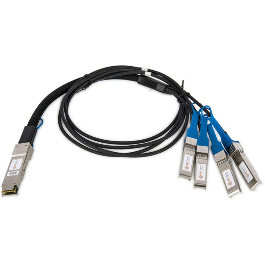 ENET Dell/Force10 Compatible CBL-QSFP-4X10GSFP-PASS-1M TAA Compliant Functionally Identical 40GBASE-CR4 QSFP+ to 4x10G SFP+ Passive Copper Direct-Attach Breakout Cable 1m - Programmed Tested and Supported in the USA Lifetime Warranty