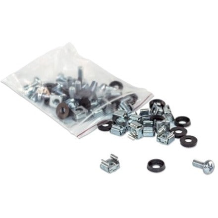 Intellinet Network Solutions M6 Cage Nut Set for Server Rack or Cabinet Includes Cage Nuts Screws and Plastic Washers 50 Pieces Each