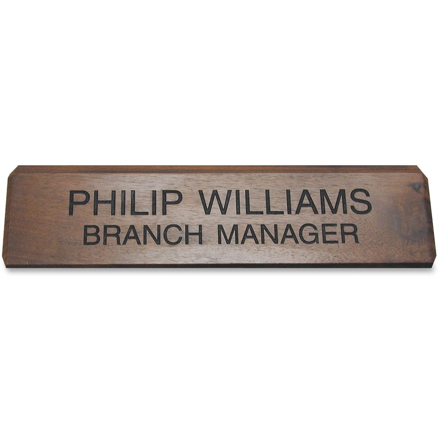 Xstamper Engraved Walnut Desk Sign