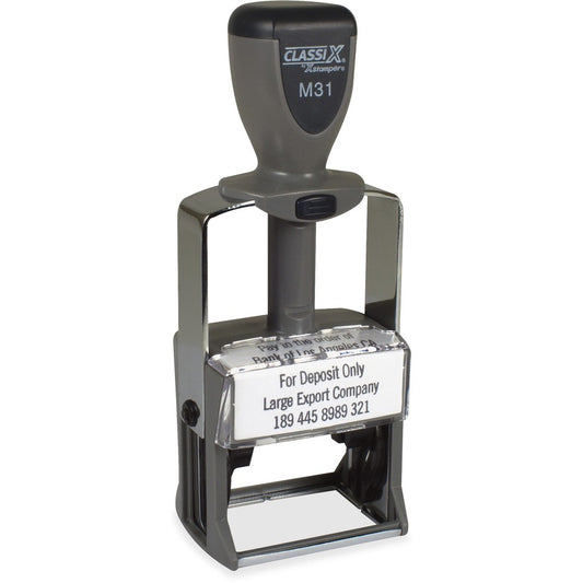 Xstamper ClassiX Self-inking Steel Message Stamp