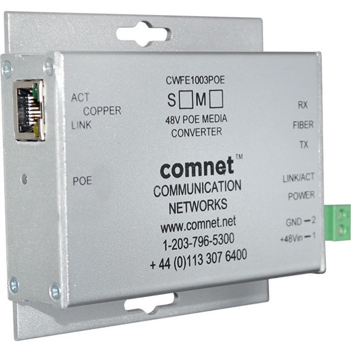 ComNet Industrially Hardened 100Mbps Media Converter with 48V POE Mini "A" Unit