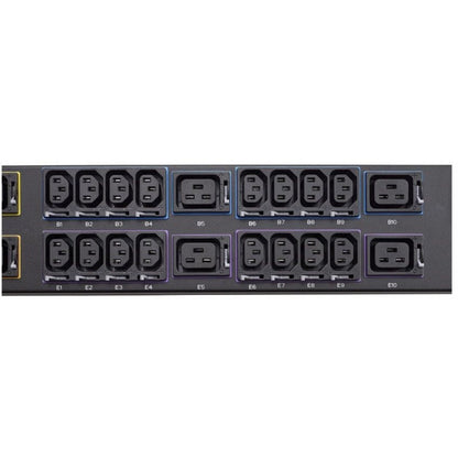 Eaton fuse disconnect rack PDU 0U Hardwired input 17.3 kW max 230/400V 24A Hardwired Three-phase Outlets: (48) C13 Outlet grip (12) C19 Outlet grip