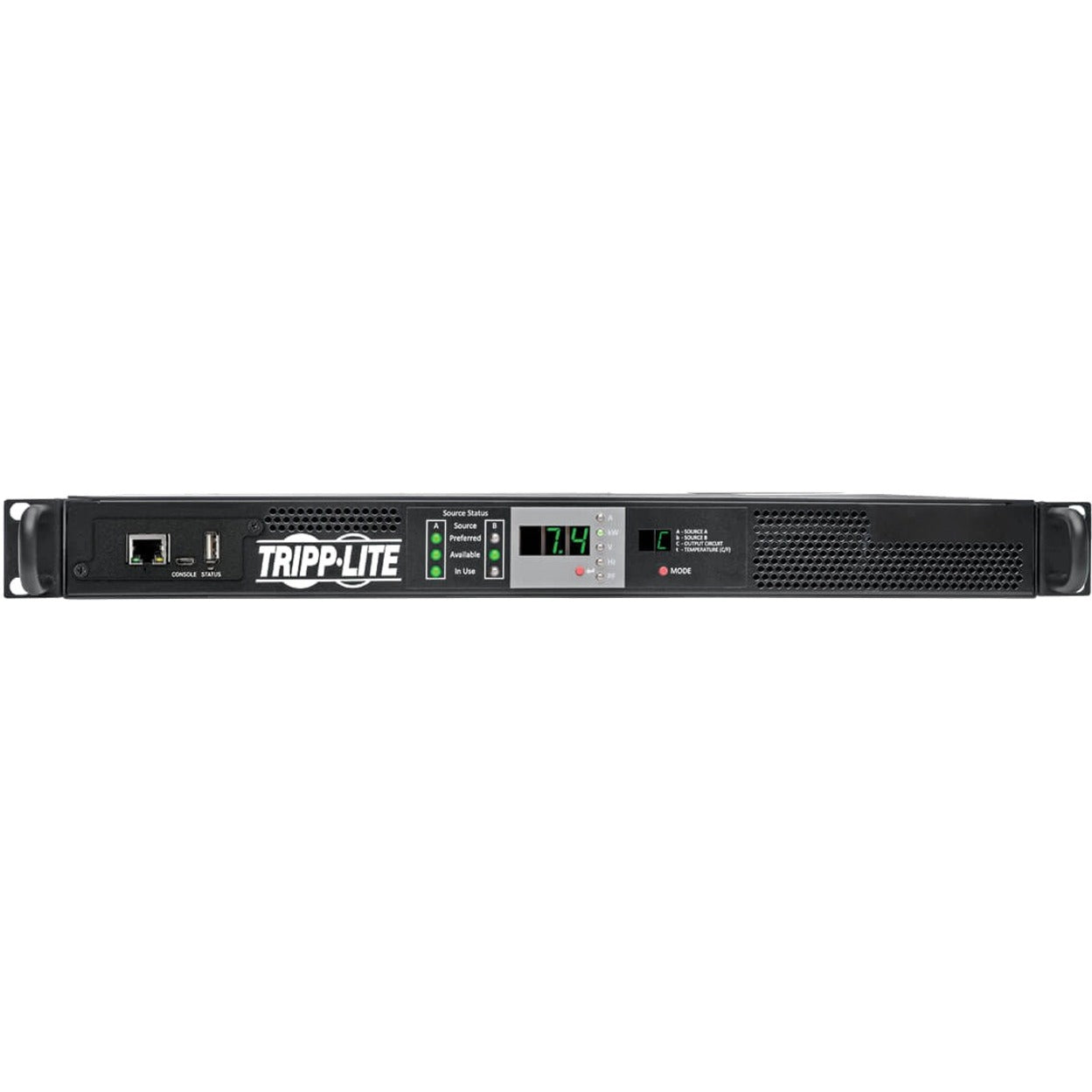 Tripp Lite PDU 7.7kW Single-Phase 200-240V Monitored Automatic Transfer Switch PDU Two 32A IEC309 32A Blue Inputs 1 IEC309 32A Outlet 1U