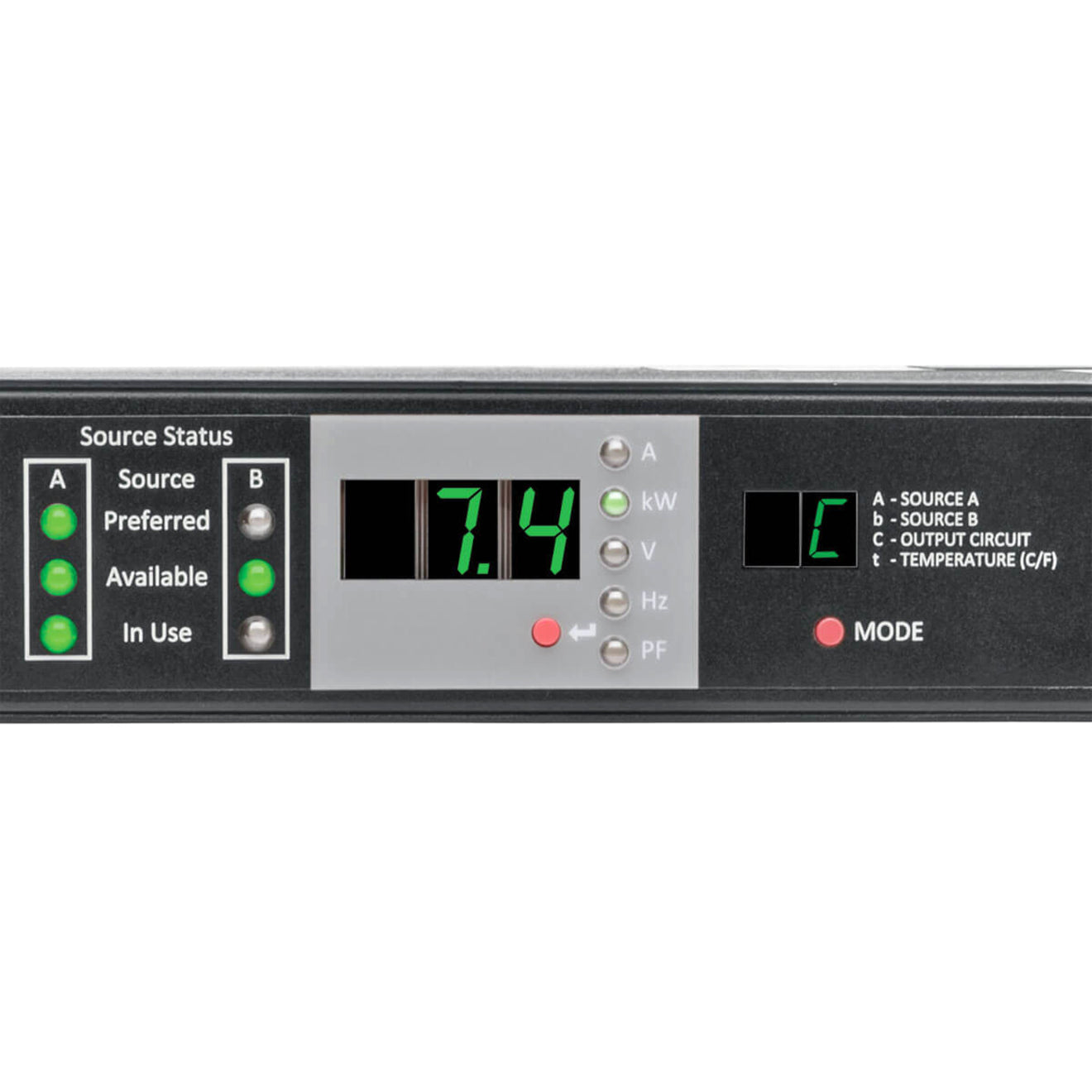 Tripp Lite PDU 7.7kW Single-Phase 200-240V Monitored Automatic Transfer Switch PDU Two 32A IEC309 32A Blue Inputs 1 IEC309 32A Outlet 1U