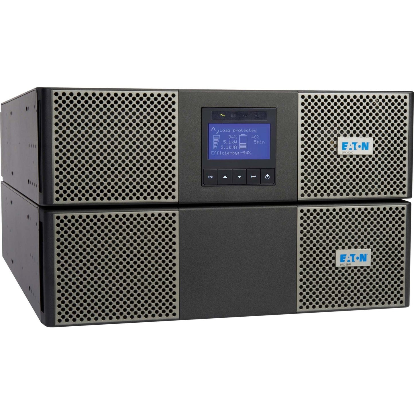 Eaton 9PX 3000VA 3000W 208V Online Double-Conversion UPS - L6-30P 18x 5-20R 2 L6-20R 1 L6-30R Outlets Cybersecure Network Card Extended Run 6U Rack/Tower