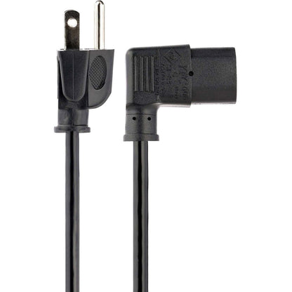 StarTech.com 3ft (1m )Computer Power Cord NEMA 5-15P to Right Angle C13 10A 125V 18AWG Replacement AC Power Cord Monitor Power Cable