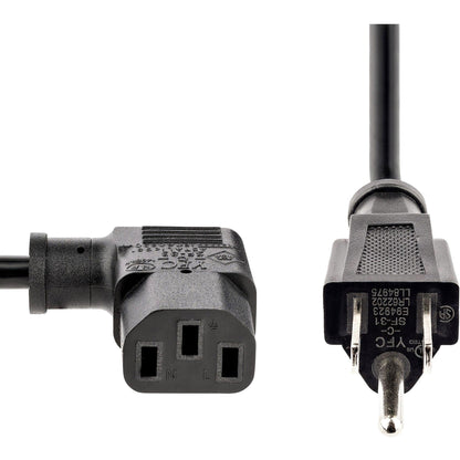 StarTech.com 3ft (1m )Computer Power Cord NEMA 5-15P to Right Angle C13 10A 125V 18AWG Replacement AC Power Cord Monitor Power Cable