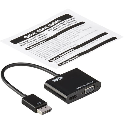 Tripp Lite DisplayPort to VGA/HDMI All-in-One Converter Adapter DP ver 1.2 4K 30 Hz HDMI