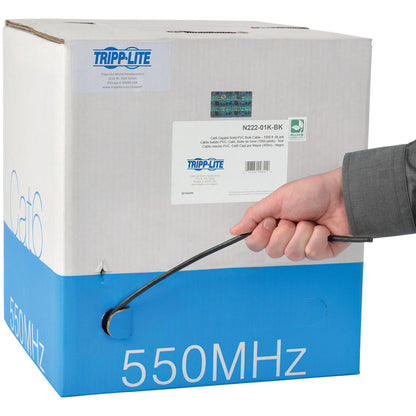 Tripp Lite Cat6 Gigabit Solid Core UTP PVC Bulk Ethernet Cable Black 1000 ft. (304.8 m) TAA