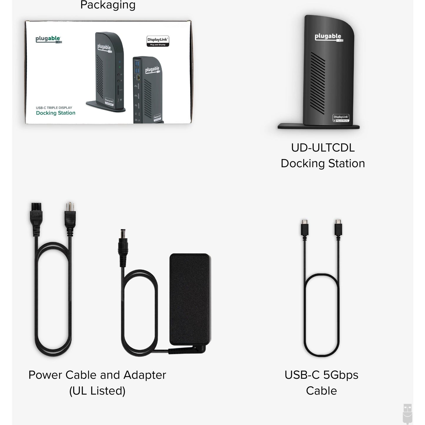 Plugable 13-in-1 USB-C Triple Monitor Docking Station with 100W Charging Compatible with Windows Mac and Chrome with Thunderbolt 3 / 4 or USB-C