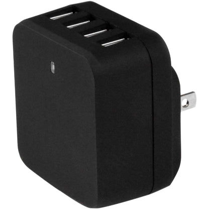 StarTech.com Travel USB Wall Charger &acirc;&euro;" 4 Port &acirc;&euro;" Black &acirc;&euro;" Universal Travel Adapter &acirc;&euro;" International Power Adapter &acirc;&euro;" USB Charger