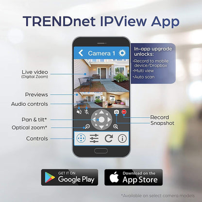 TRENDnet Indoor/Outdoor 3MP Motorized PTZ Dome Network Camera 4x Optical Zoom 16x Digital Zoom Autofocus IP66 Housing Free iOS and Android mobile apps ONVIF Profile S TV-IP420P