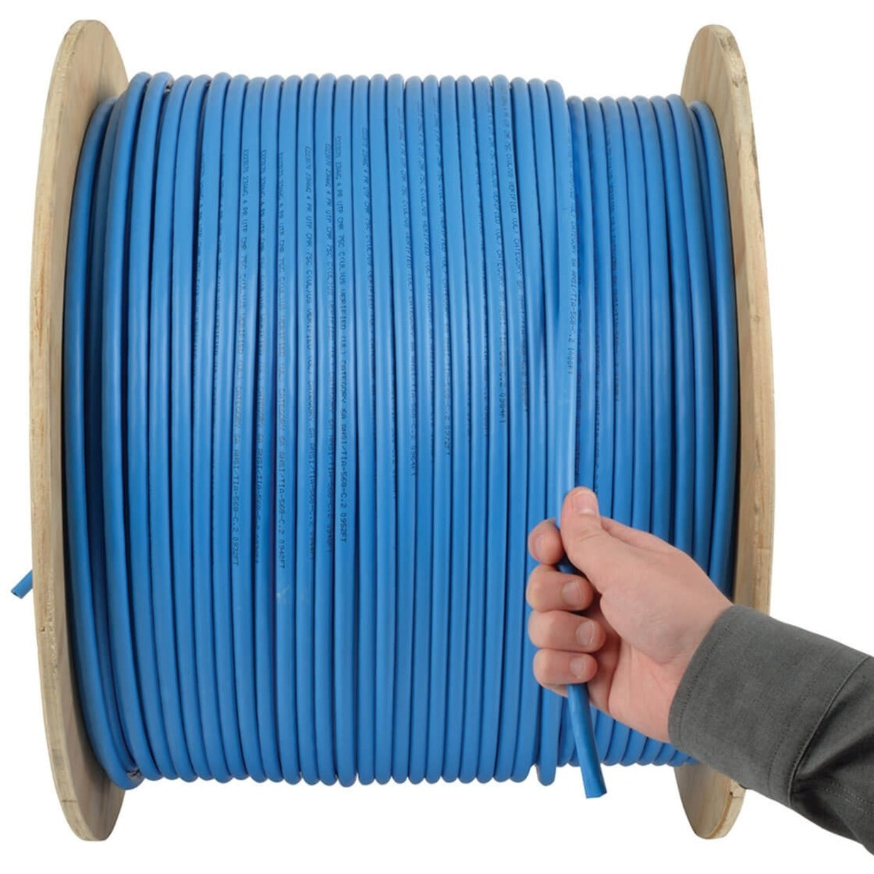 Tripp Lite Cat6a 10G-Certified Solid Core UTP CMR PVC Bulk Ethernet Cable Blue 1000 ft. (304.8 m)