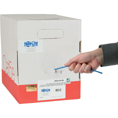 Tripp Lite Cat5e 350 MHz Solid Core Plenum-Rated (UTP) PVC Bulk Ethernet Cable Blue 1000 ft. (304.8 m)