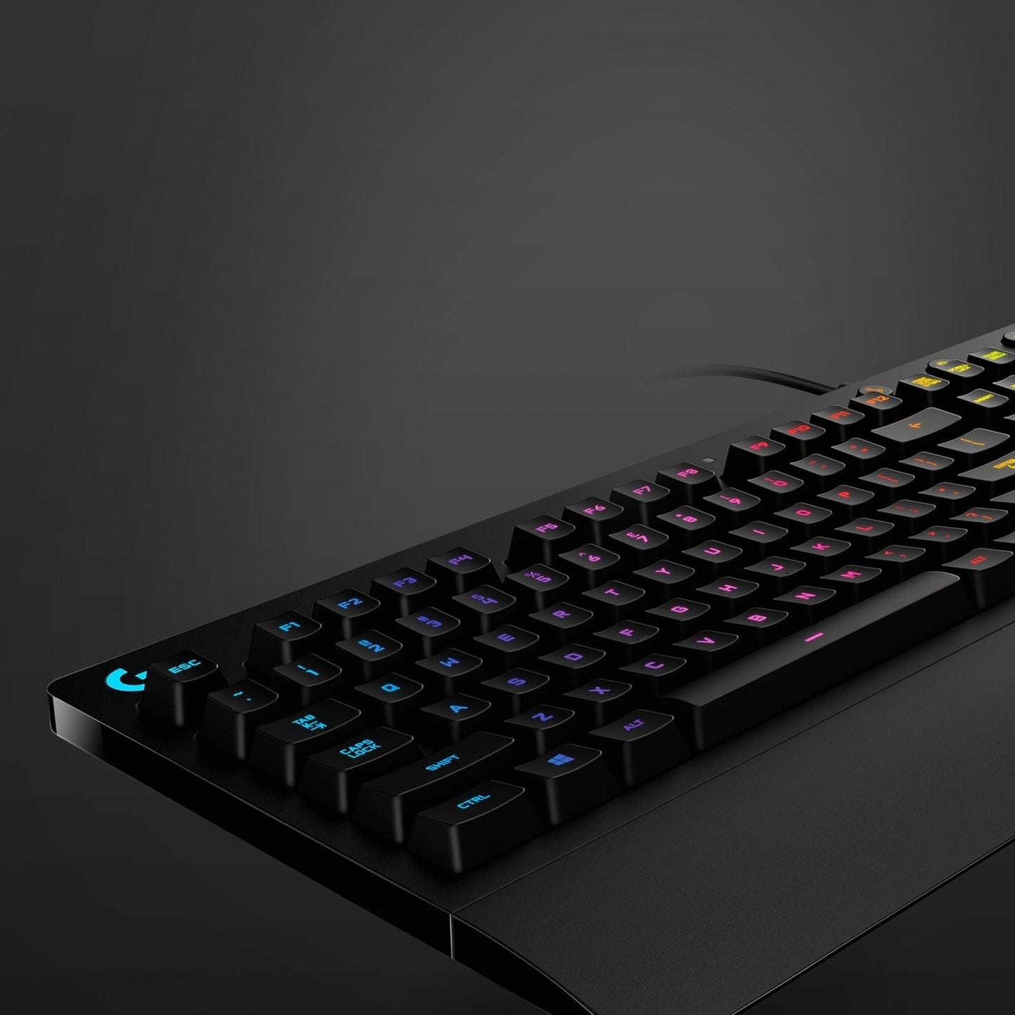 Logitech G213 Prodigy Gaming Keyboard - Wired RGB Backlit Keyboard with Mech-dome Keys Palm Rest Adjustable Feet Media Controls USB Compatible with Windows