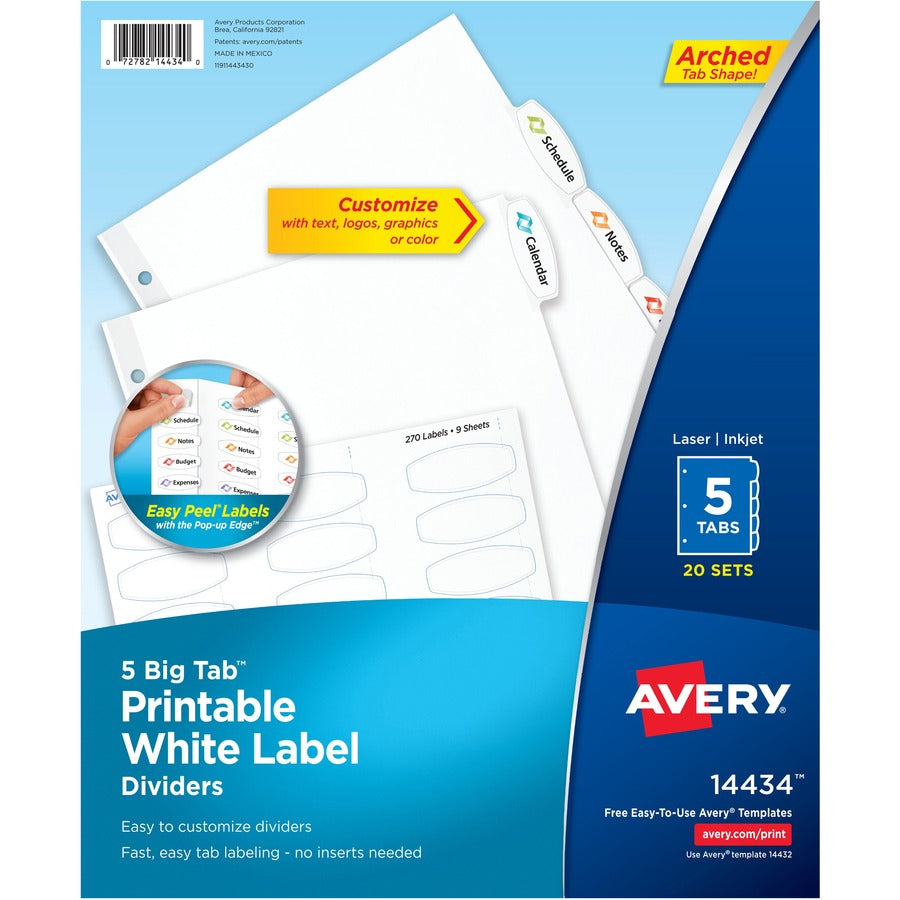 Avery&reg; Big Tab Printable White Label Dividers