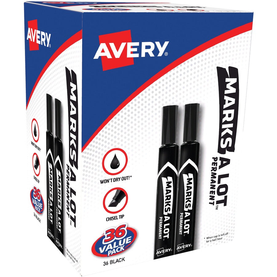 Avery&reg; Marks A Lot Permanent Markers - Large Desk-Style Size