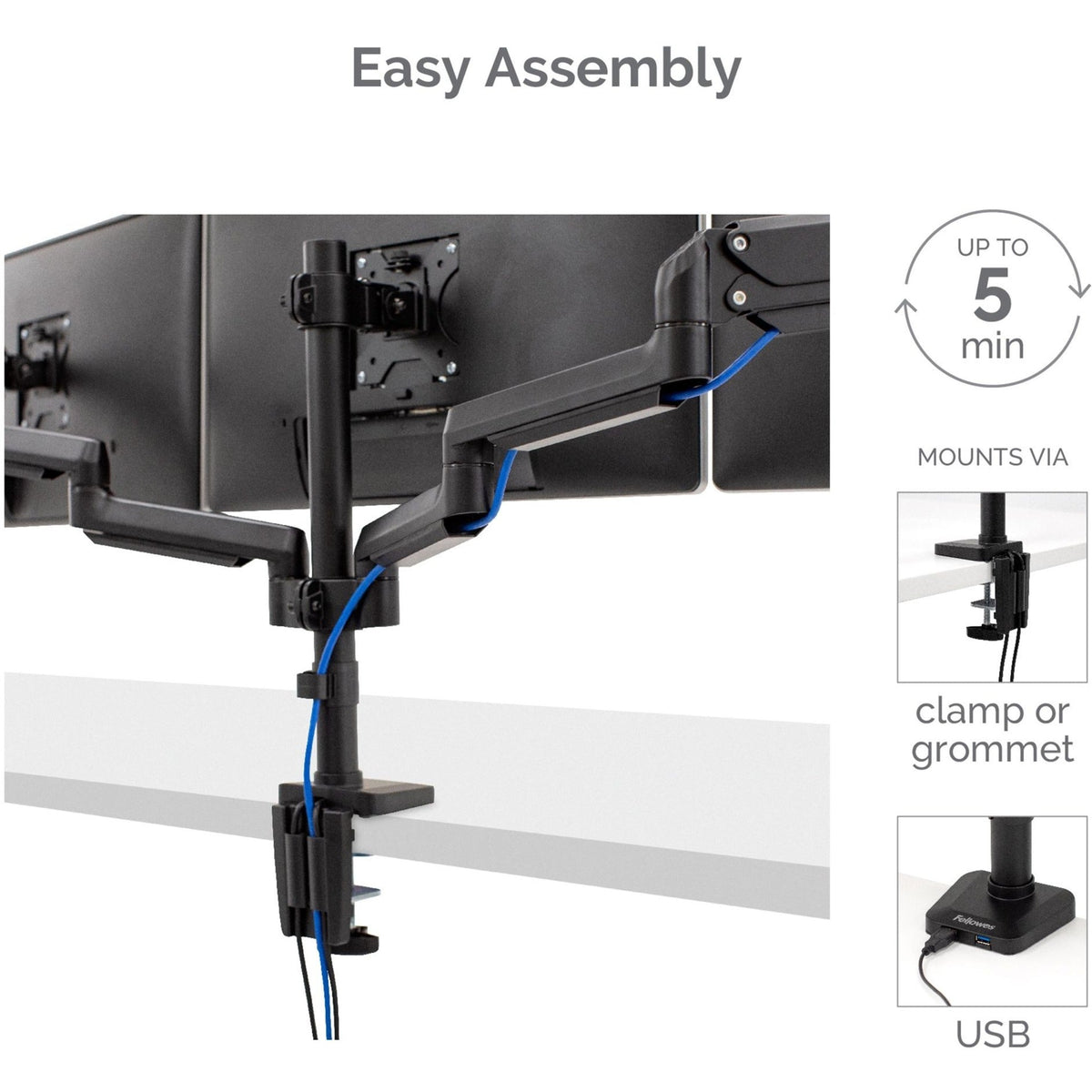 Fellowes Platinum Series Triple Monitor Arm