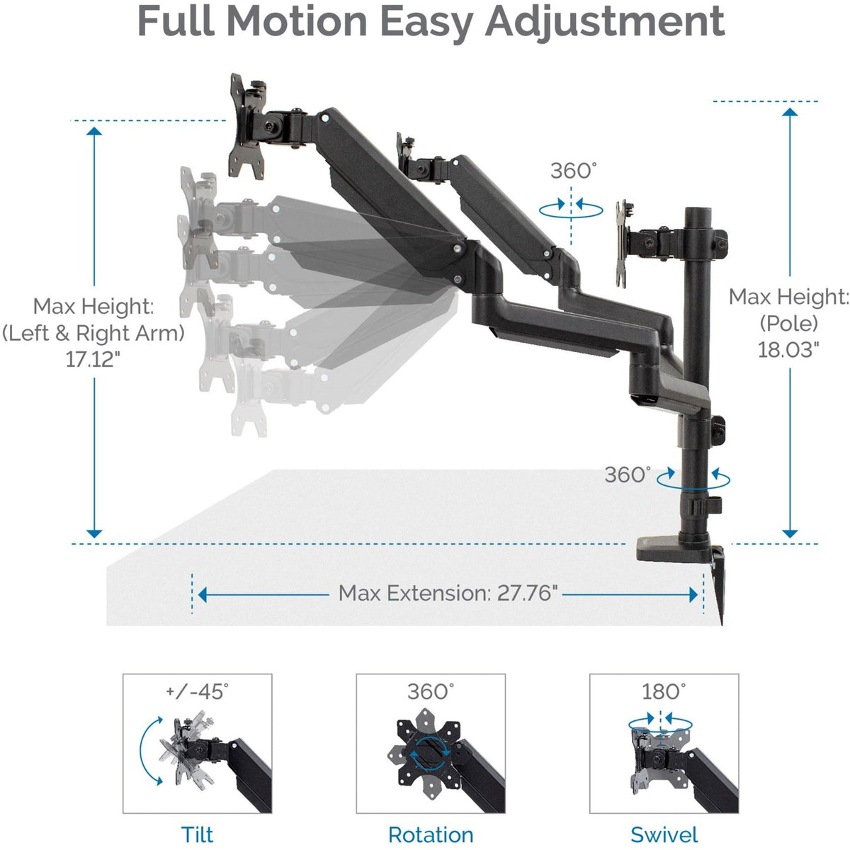 Fellowes Platinum Series Triple Monitor Arm