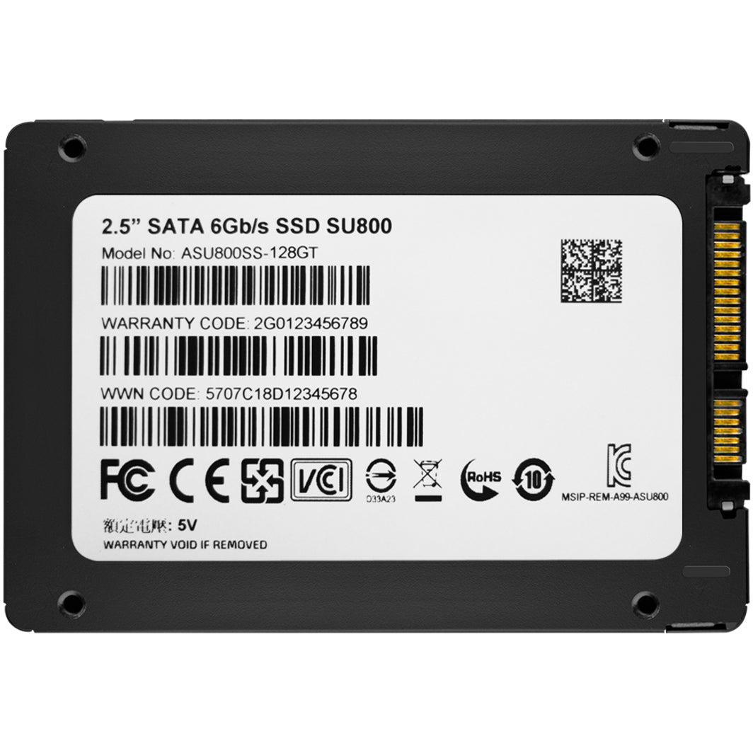 Adata Ultimate SU800 ASU800SS-128GT-C 128 GB Solid State Drive - 2.5" Internal - SATA (SATA/600) - Black