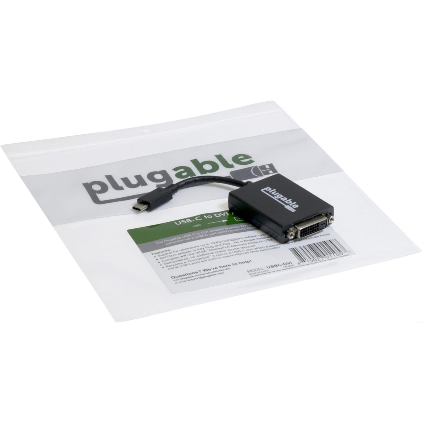 Plugable USB C to DVI Adapter - Connect Your USB-C Laptop to a DVI Display up to 1920x1200