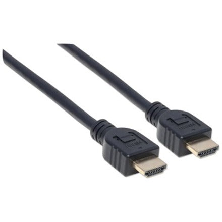 Manhattan HDMI Cable with Ethernet (CL3 rated suitable for In-Wall use) 4K@60Hz (Premium High Speed) 2m Male to Male Black Ultra HD 4k x 2k In-Wall rated Fully Shielded Gold Plated Contacts Lifetime Warranty Polybag