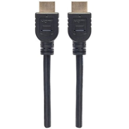 Manhattan HDMI Cable with Ethernet (CL3 rated suitable for In-Wall use) 4K@60Hz (Premium High Speed) 2m Male to Male Black Ultra HD 4k x 2k In-Wall rated Fully Shielded Gold Plated Contacts Lifetime Warranty Polybag