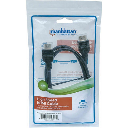 Manhattan In-wall CL3 High Speed HDMI Male to Male Cable with Ethernet Black 3 ft