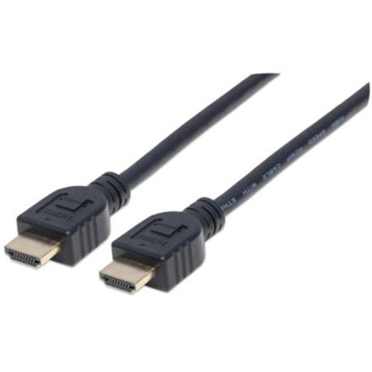 Manhattan HDMI Cable with Ethernet (CL3 rated suitable for In-Wall use) 4K@60Hz (Premium High Speed) 3m Male to Male Black Ultra HD 4k x 2k In-Wall rated Fully Shielded Gold Plated Contacts Lifetime Warranty Polybag