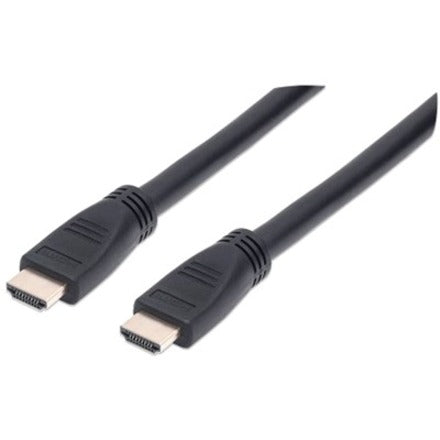 Manhattan HDMI Cable with Ethernet (CL3 rated suitable for In-Wall use) 4K@60Hz (Premium High Speed) 10m Male to Male Black Ultra HD 4k x 2k In-Wall rated Fully Shielded Gold Plated Contacts Lifetime Warranty Polybag