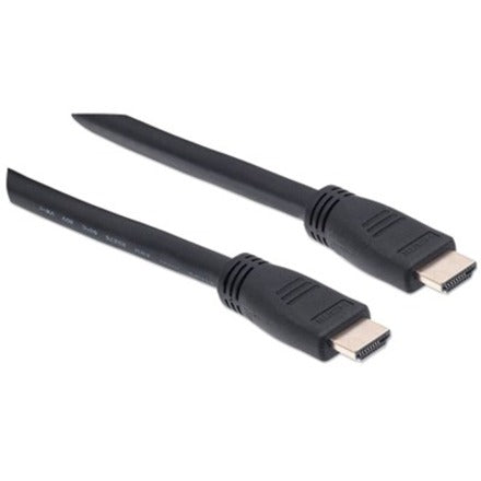 Manhattan HDMI Cable with Ethernet (CL3 rated suitable for In-Wall use) 4K@60Hz (Premium High Speed) 10m Male to Male Black Ultra HD 4k x 2k In-Wall rated Fully Shielded Gold Plated Contacts Lifetime Warranty Polybag