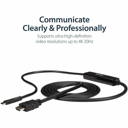 StarTech.com USB C to HDMI Cable - 6 ft / 2m - USB-C to HDMI 4K 60Hz - USB Type C to HDMI - Computer Monitor Cable