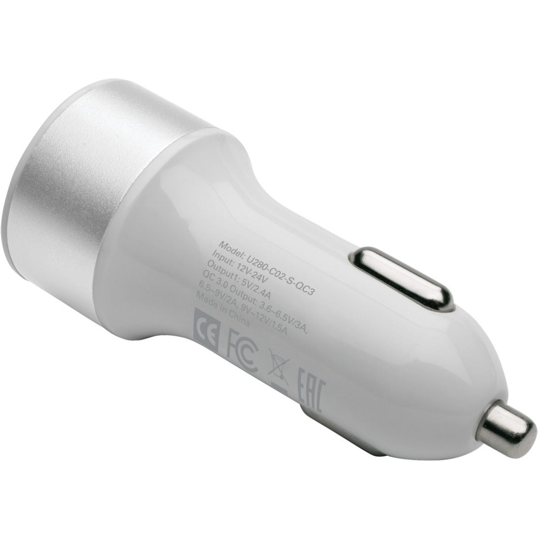 Tripp Lite Dual-Port USB Car Charger for Tablets and Cell Phones with Qualcomm Quick Charge 3.0 Technology