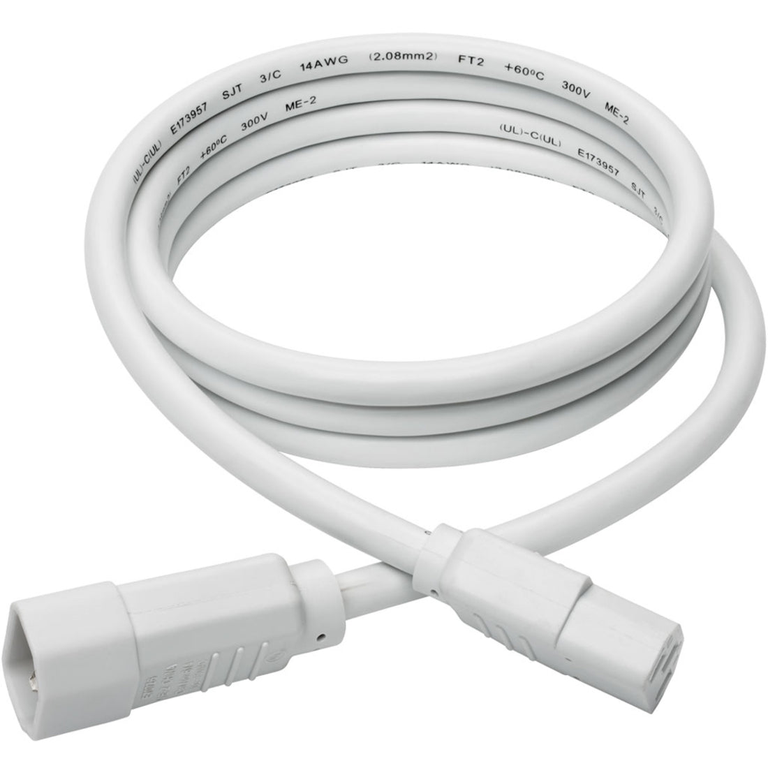 Tripp Lite Heavy-Duty PDU Power Cord C13 to C14 15A 250V 14 AWG 6 ft. (1.83 m) White