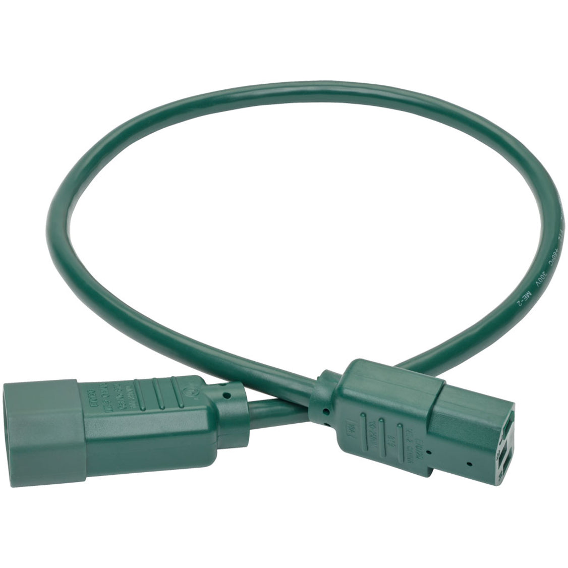 Tripp Lite PDU Power Cord C13 to C14 10A 250V 18 AWG 2 ft. (0.61 m) Green