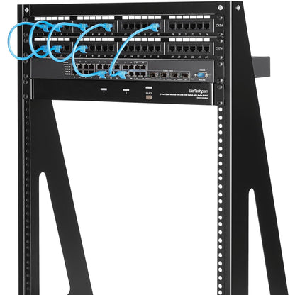 StarTech.com 2-Post 16U Heavy-Duty Desktop Server Rack Small Open Frame 19in Network Rack for Home/Office IT Equipment TAA Compliant