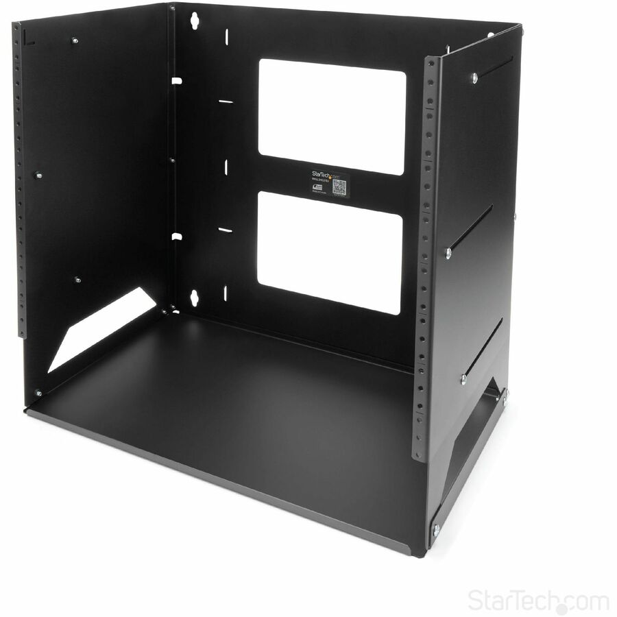 StarTech.com 2-Post 8U Open Frame Wall Mount Network Rack with Built-in Shelf and Adjustable Depth Computer Rack for IT Equipment TAA~