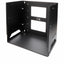 StarTech.com 2-Post 8U Open Frame Wall Mount Network Rack with Built-in Shelf and Adjustable Depth Computer Rack for IT Equipment TAA~