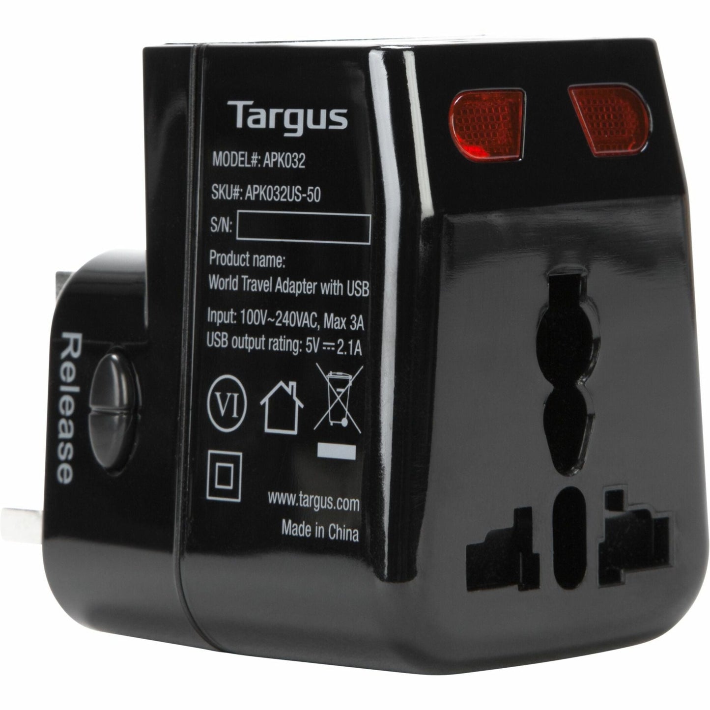 Targus World Travel Power Adapter with Dual USB Charging Ports